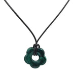 Romantic Style Flower Pendant Necklace dark green