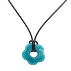 Romantic Style Flower Pendant Necklace dark blue
