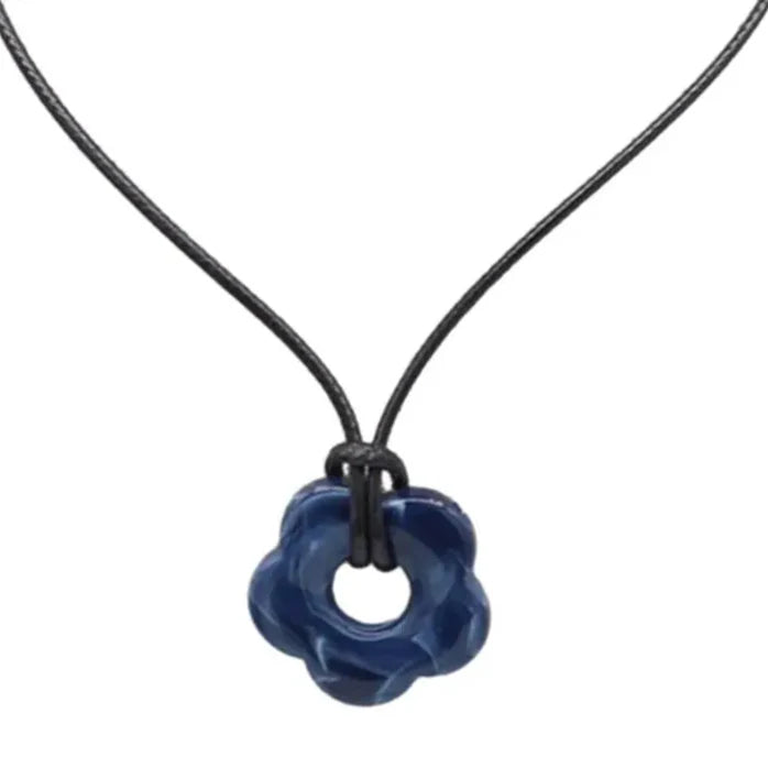 Romantic Style Flower Pendant Necklace dark gray