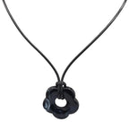 Romantic Style Flower Pendant Necklace black