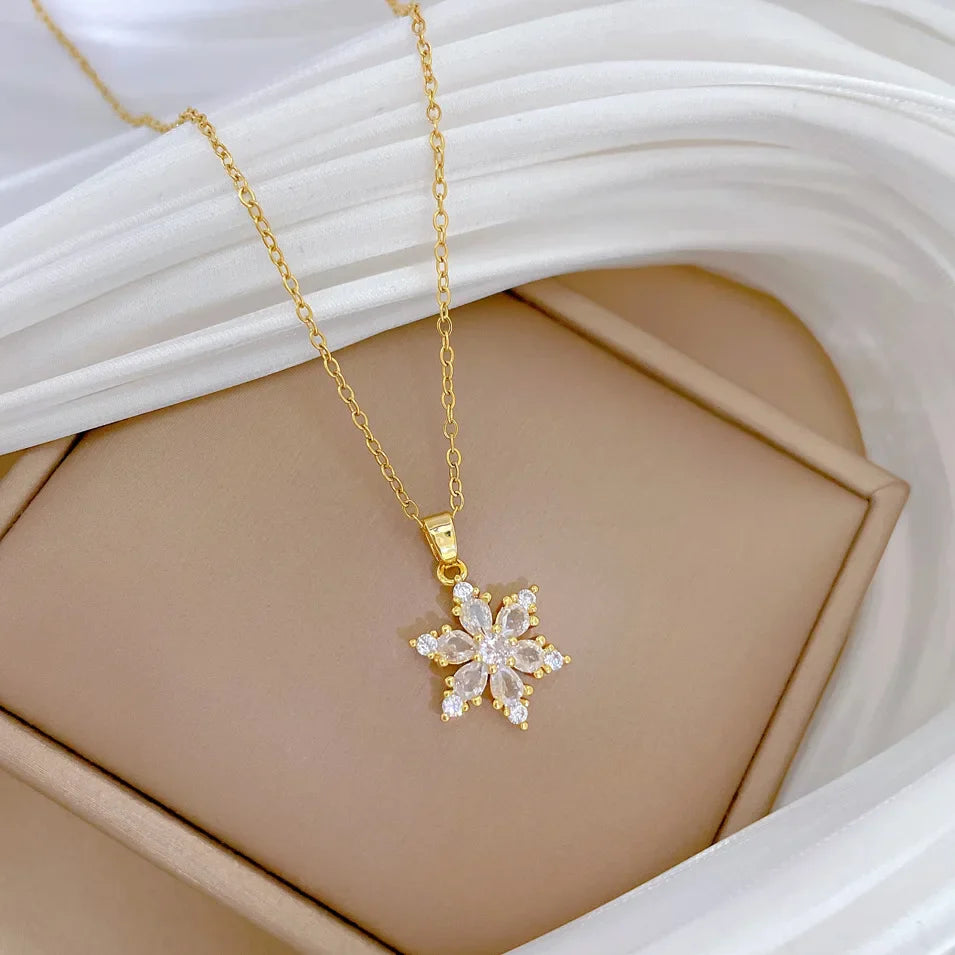 Necklace with Crystal Snowflake Pendant