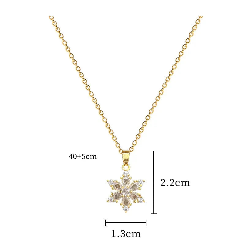 Necklace with Crystal Snowflake Pendant