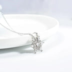 Necklace with White Zircon Snowflake Pendant
