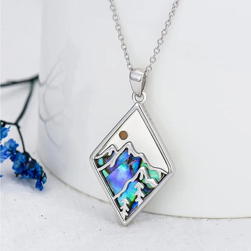 Necklace with Geometric Mountain Pendant
