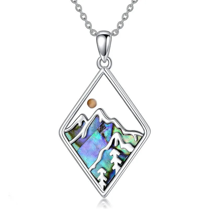 Necklace with Geometric Mountain Pendant