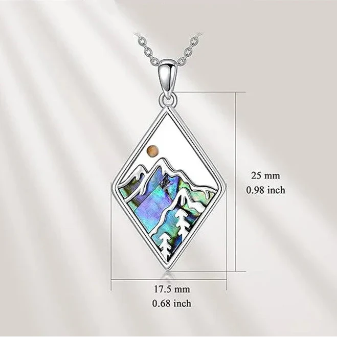 Necklace with Geometric Mountain Pendant