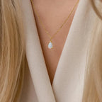 Necklace with Water Drop Zircon Birthstone Pendant