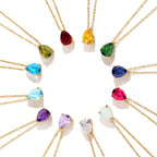 Necklace with Water Drop Zircon Birthstone Pendant