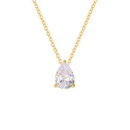 Necklace with Water Drop Zircon Birthstone Pendant