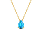Necklace with Water Drop Zircon Birthstone Pendant