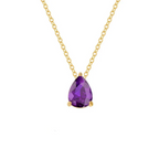Necklace with Water Drop Zircon Birthstone Pendant