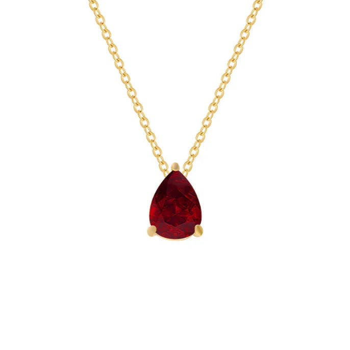Necklace with Water Drop Zircon Birthstone Pendant