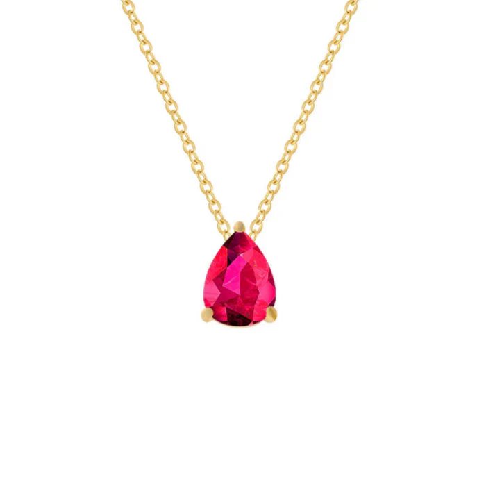 Necklace with Water Drop Zircon Birthstone Pendant