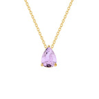 Necklace with Water Drop Zircon Birthstone Pendant