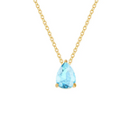 Necklace with Water Drop Zircon Birthstone Pendant