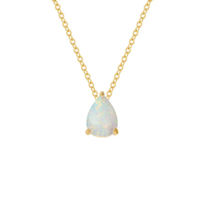 Necklace with Water Drop Zircon Birthstone Pendant