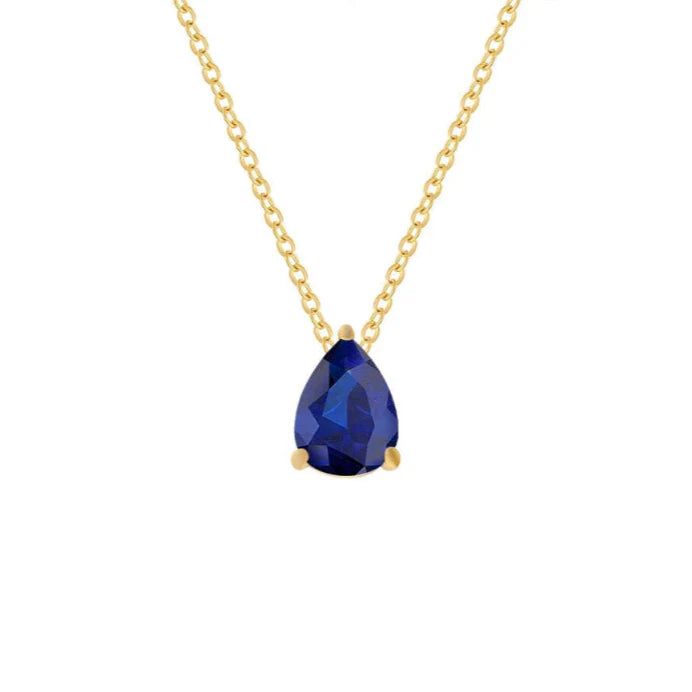 Necklace with Water Drop Zircon Birthstone Pendant
