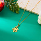 Winter Santa Claus Pendant Necklace gold