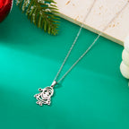 Winter Santa Claus Pendant Necklace silver