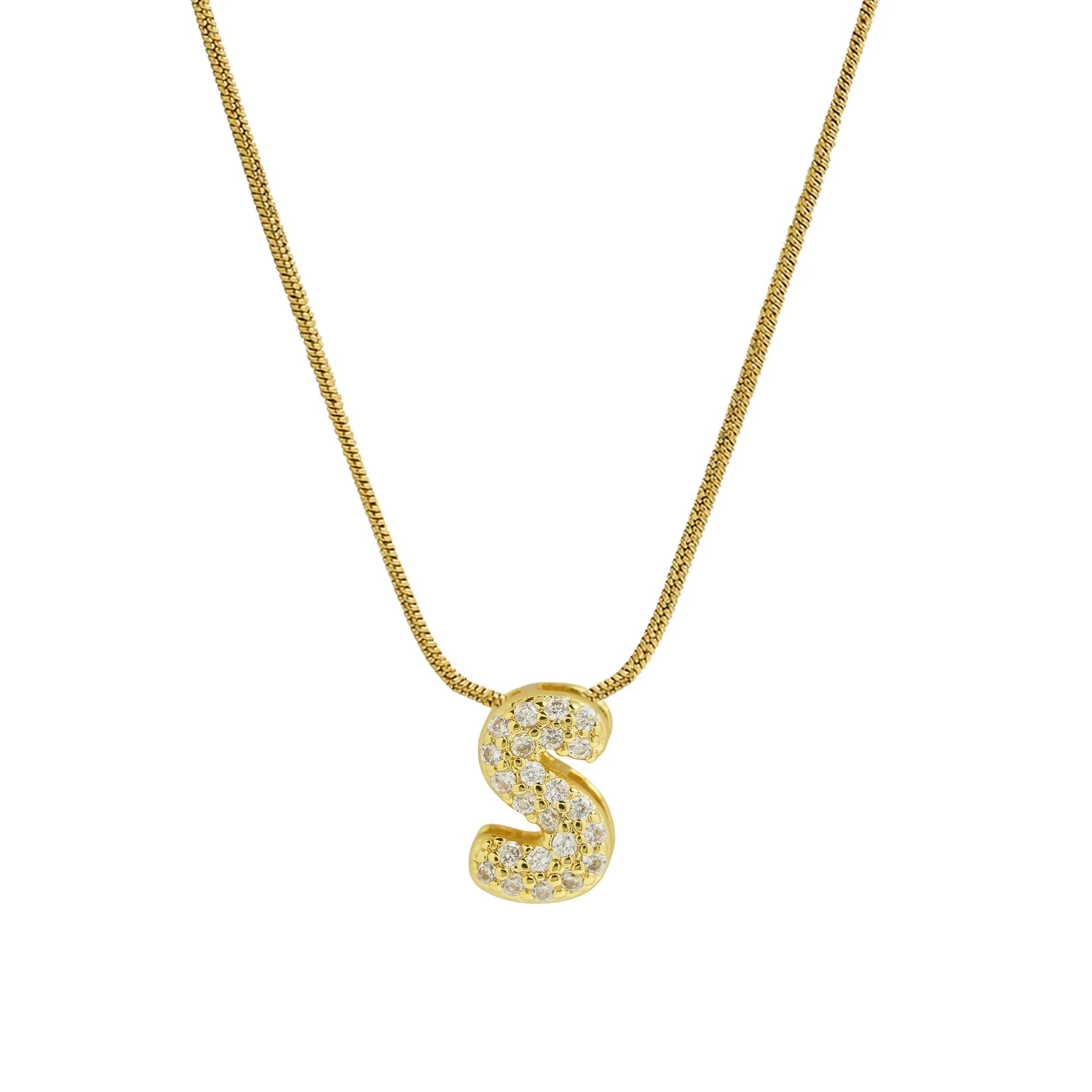 Rhinestone initial pendant necklace s