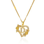 Necklace with initial and heart pendant d