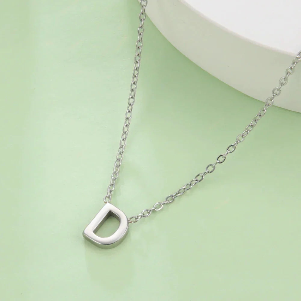 Necklace with initial pendant - letter