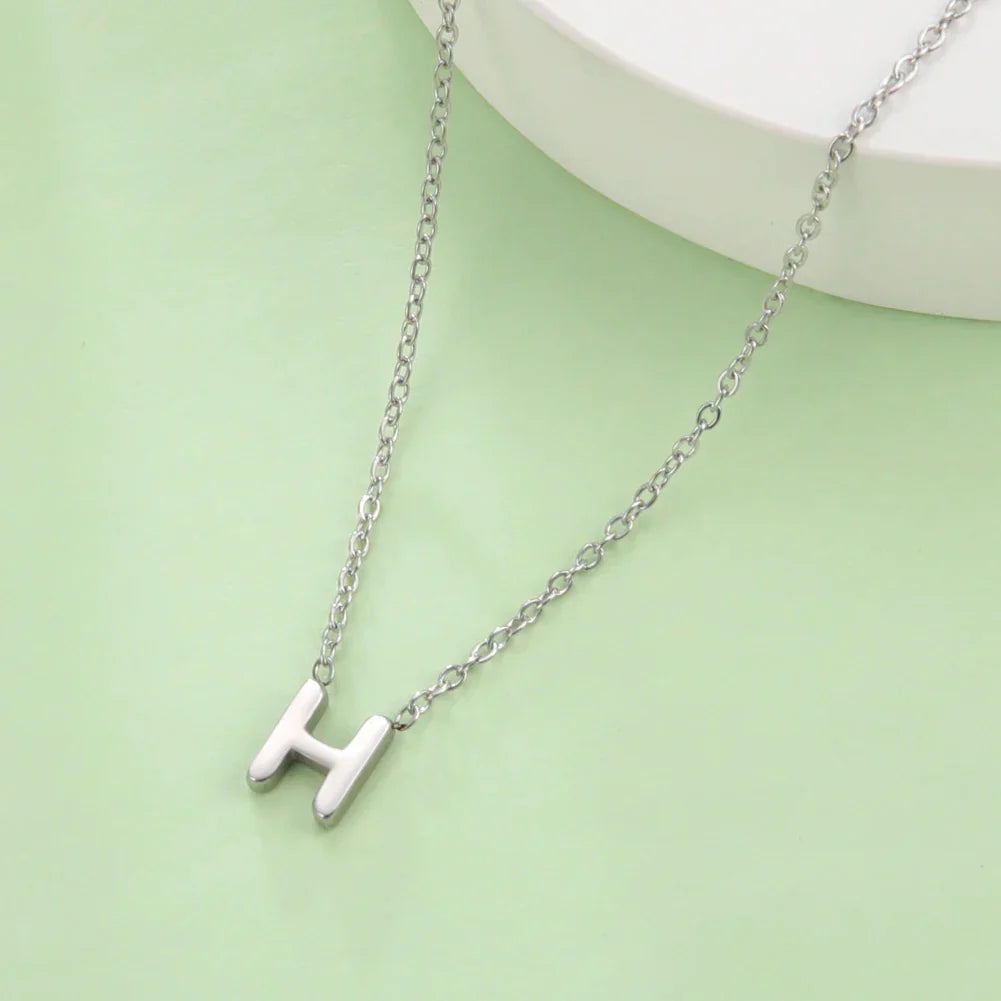 Necklace with initial pendant - letter