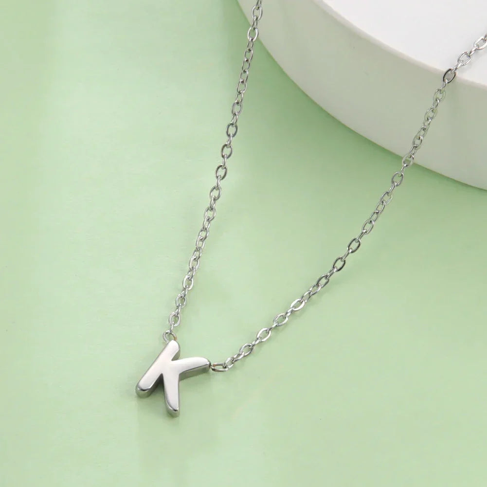 Necklace with initial pendant - letter