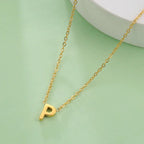 Necklace with initial pendant - letter