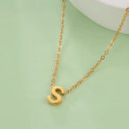 Necklace with initial pendant - letter
