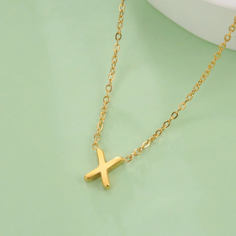 Necklace with initial pendant - letter
