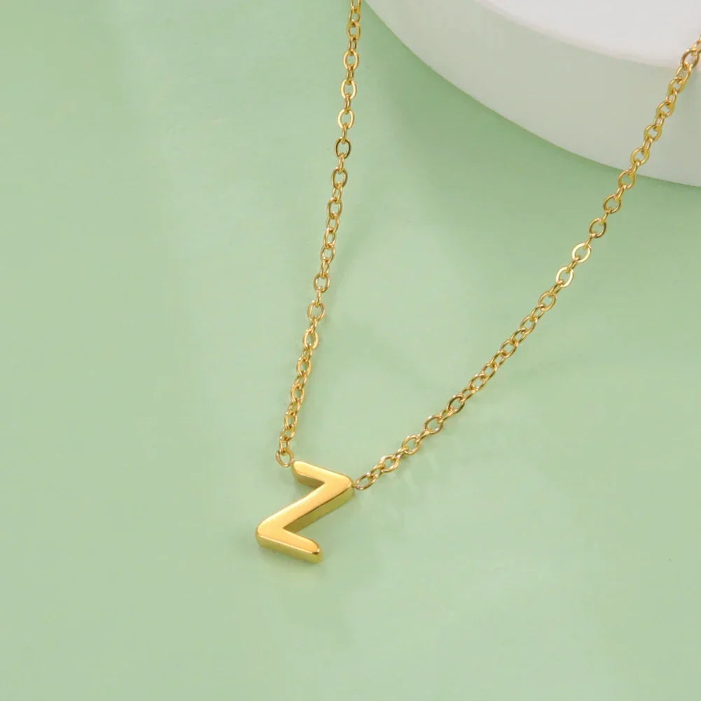 Necklace with initial pendant - letter