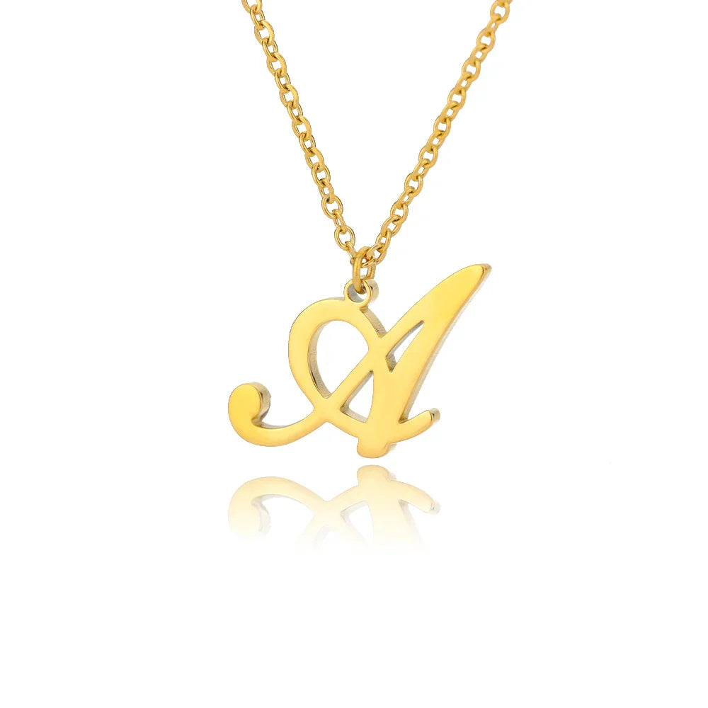 Women's initial pendant necklace a