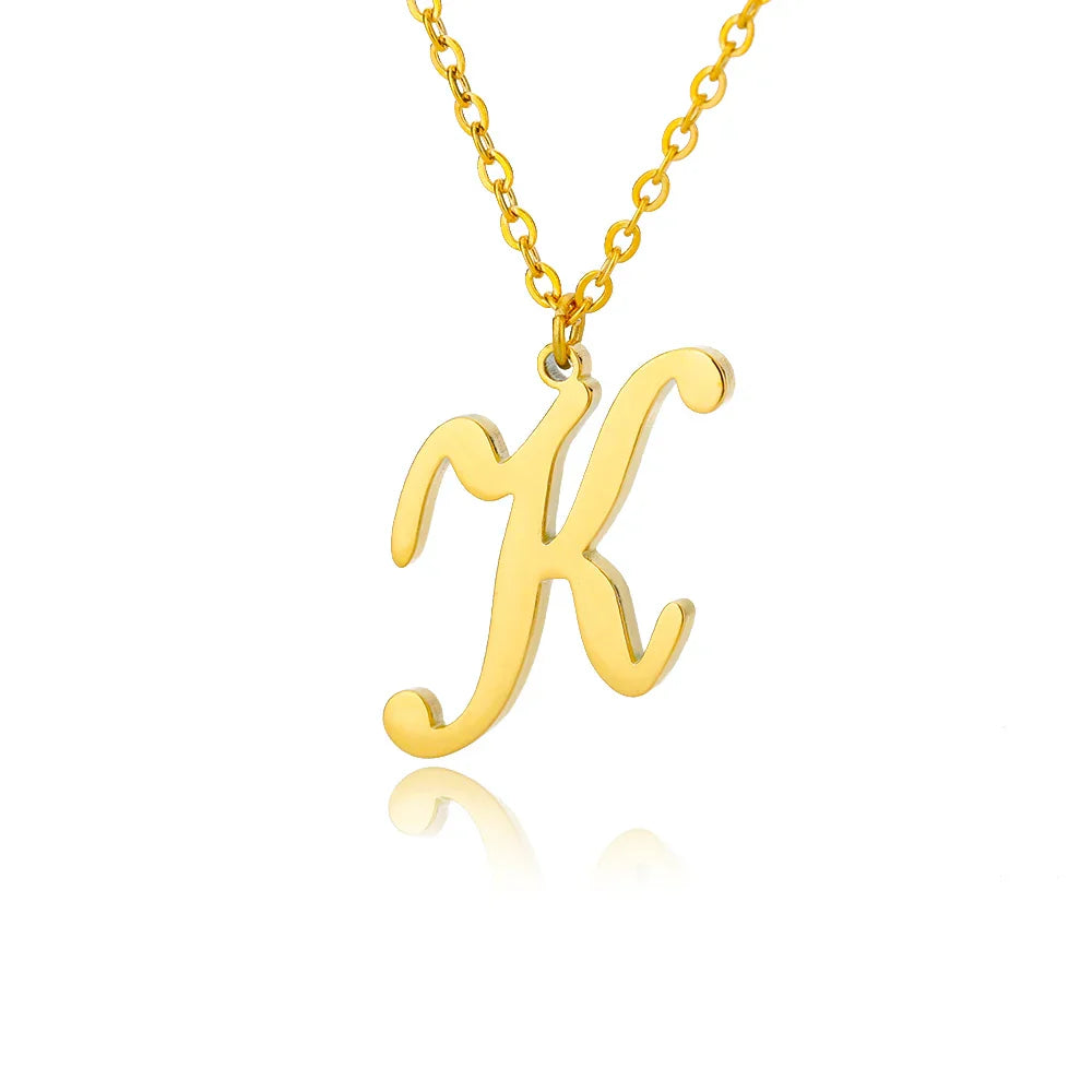 Women's initial pendant necklace k
