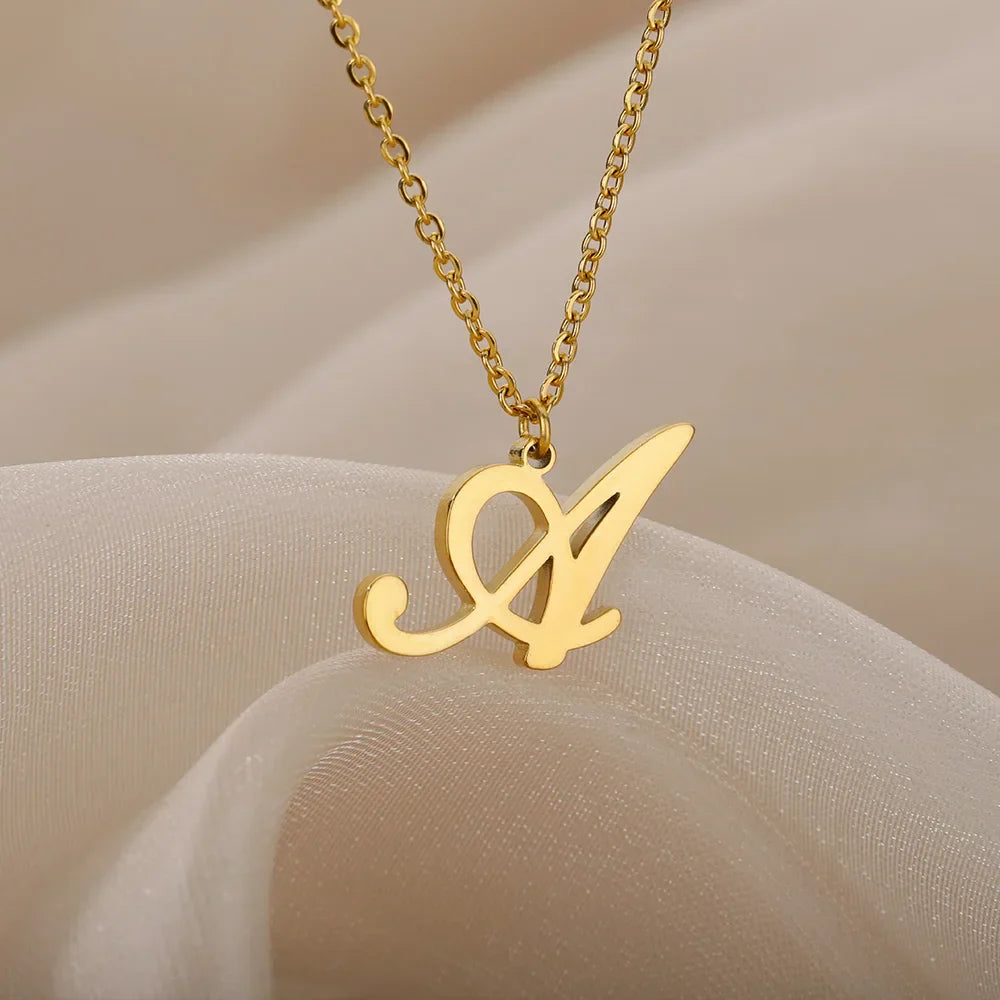 Women's initial pendant necklace a