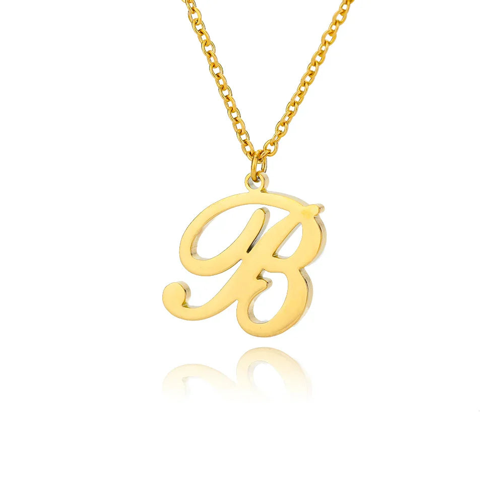 Women's initial pendant necklace b