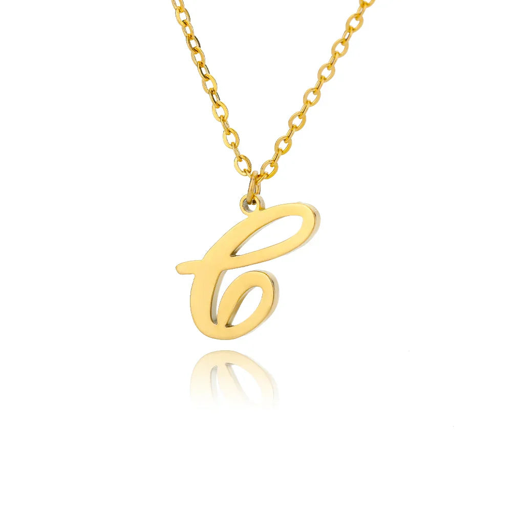 Women's initial pendant necklace c