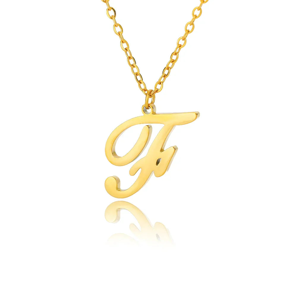 Women's initial pendant necklace f
