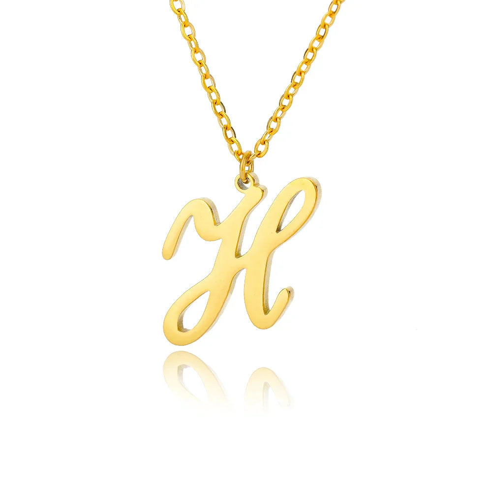 Women's initial pendant necklace h