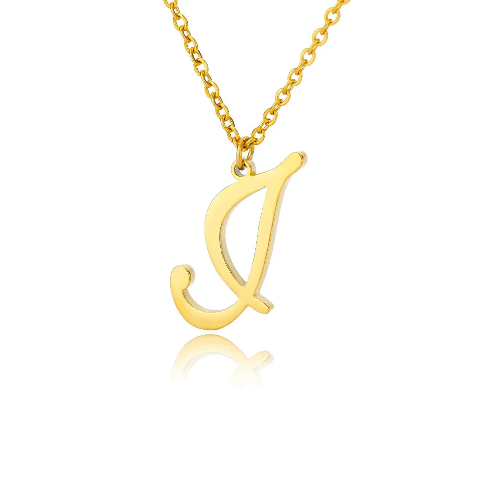 Women's initial pendant necklace j