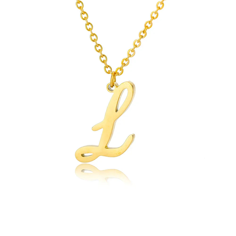 Women's initial pendant necklace l