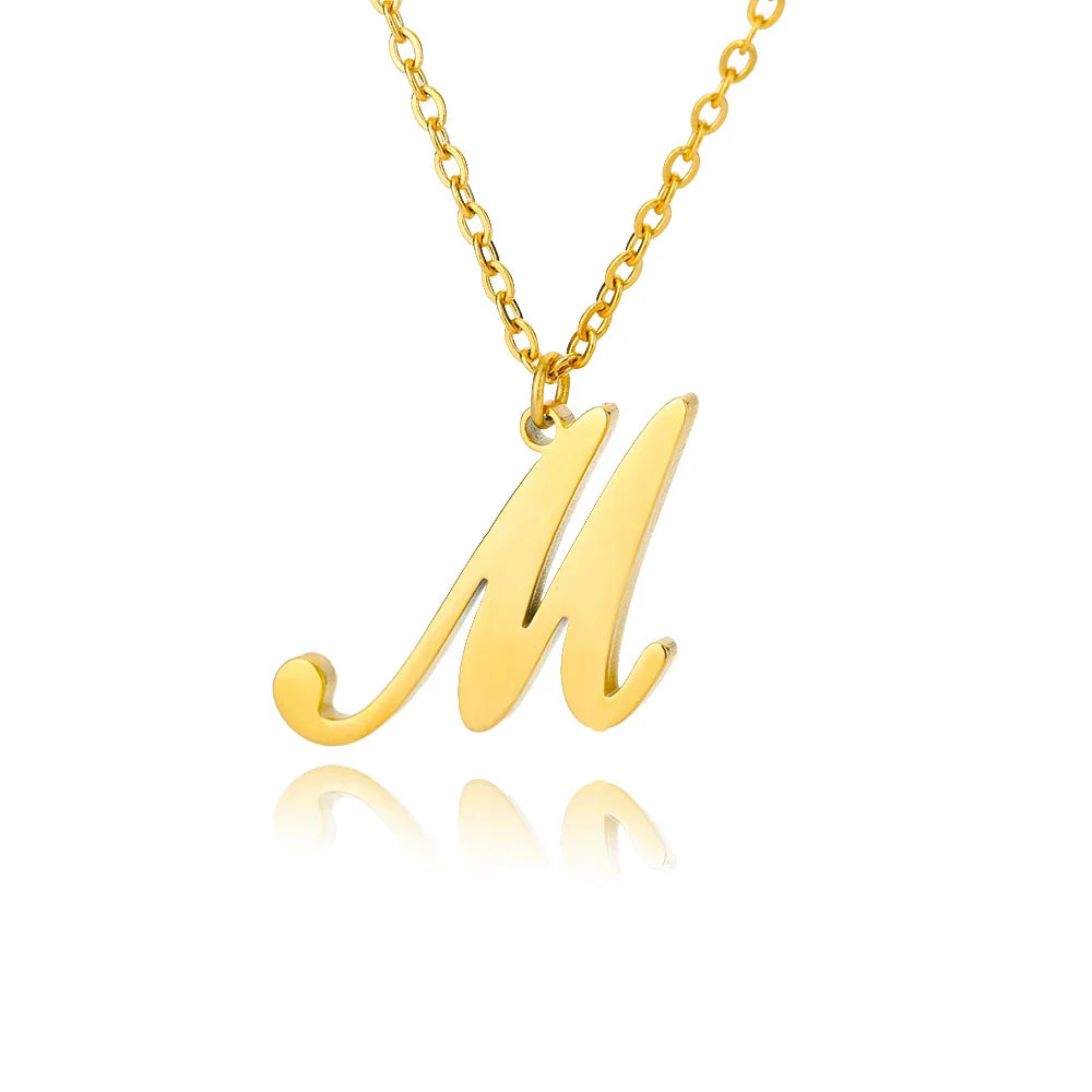 Women's initial pendant necklace m