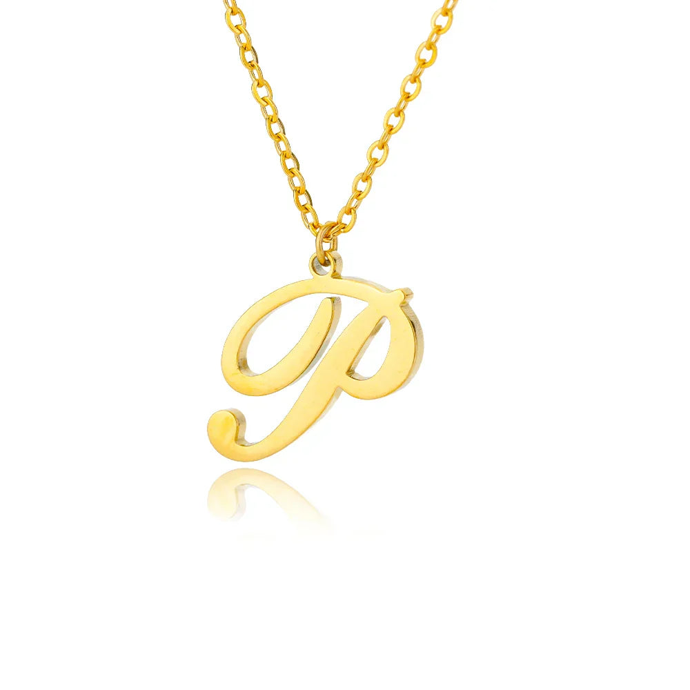 Women's initial pendant necklace p