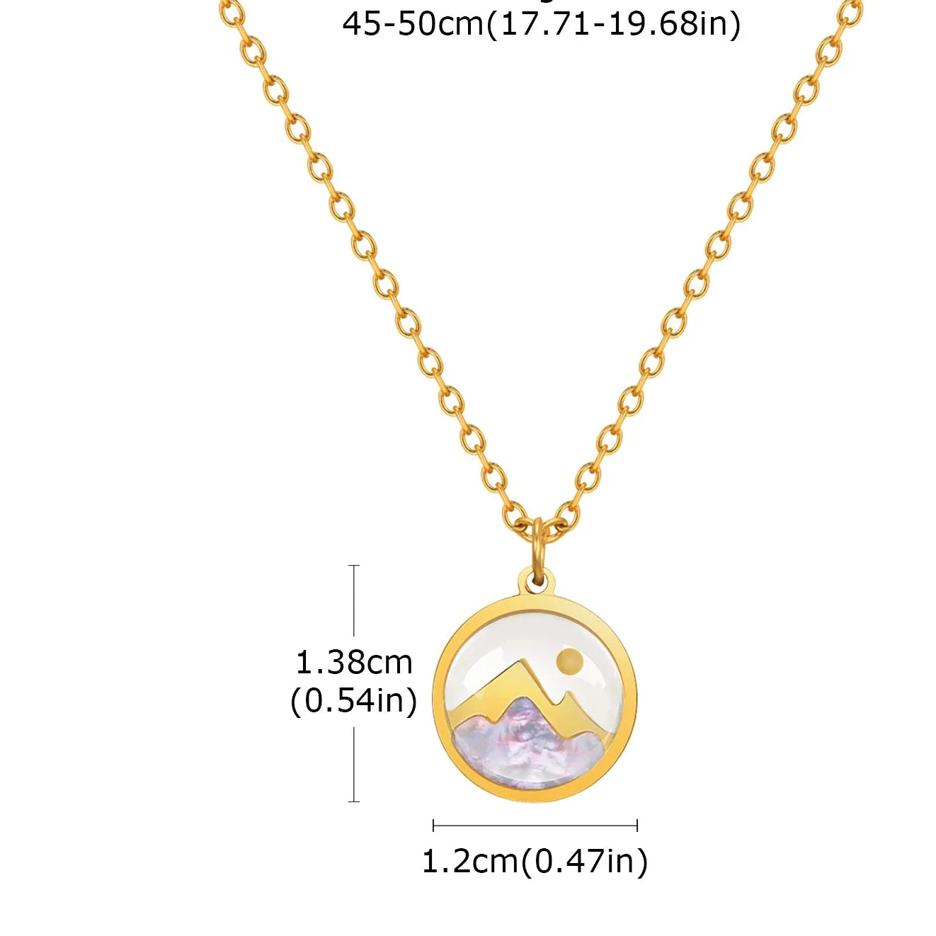 Mountain and Moon Pendant Necklace