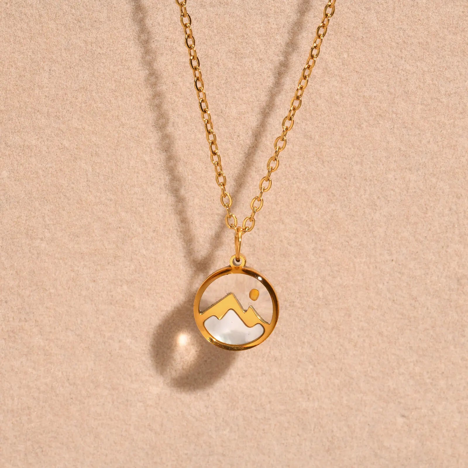 Mountain and Moon Pendant Necklace