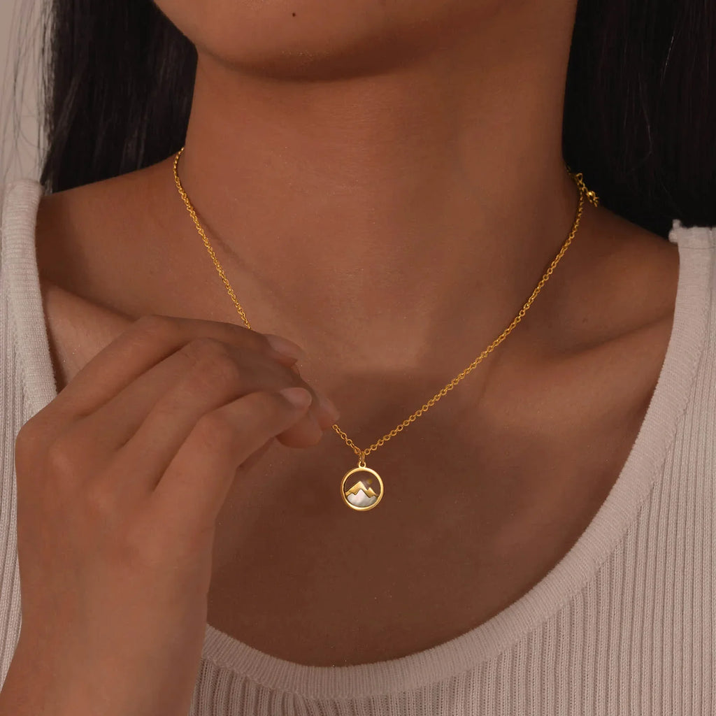 Mountain and Moon Pendant Necklace
