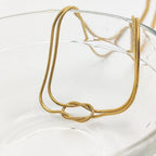 Necklace with Minimalist Bow Pendant in gold