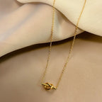 Women's bow pendant necklace