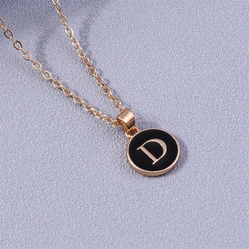 Colorful initial pendant necklace d