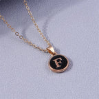 Colorful initial pendant necklace f